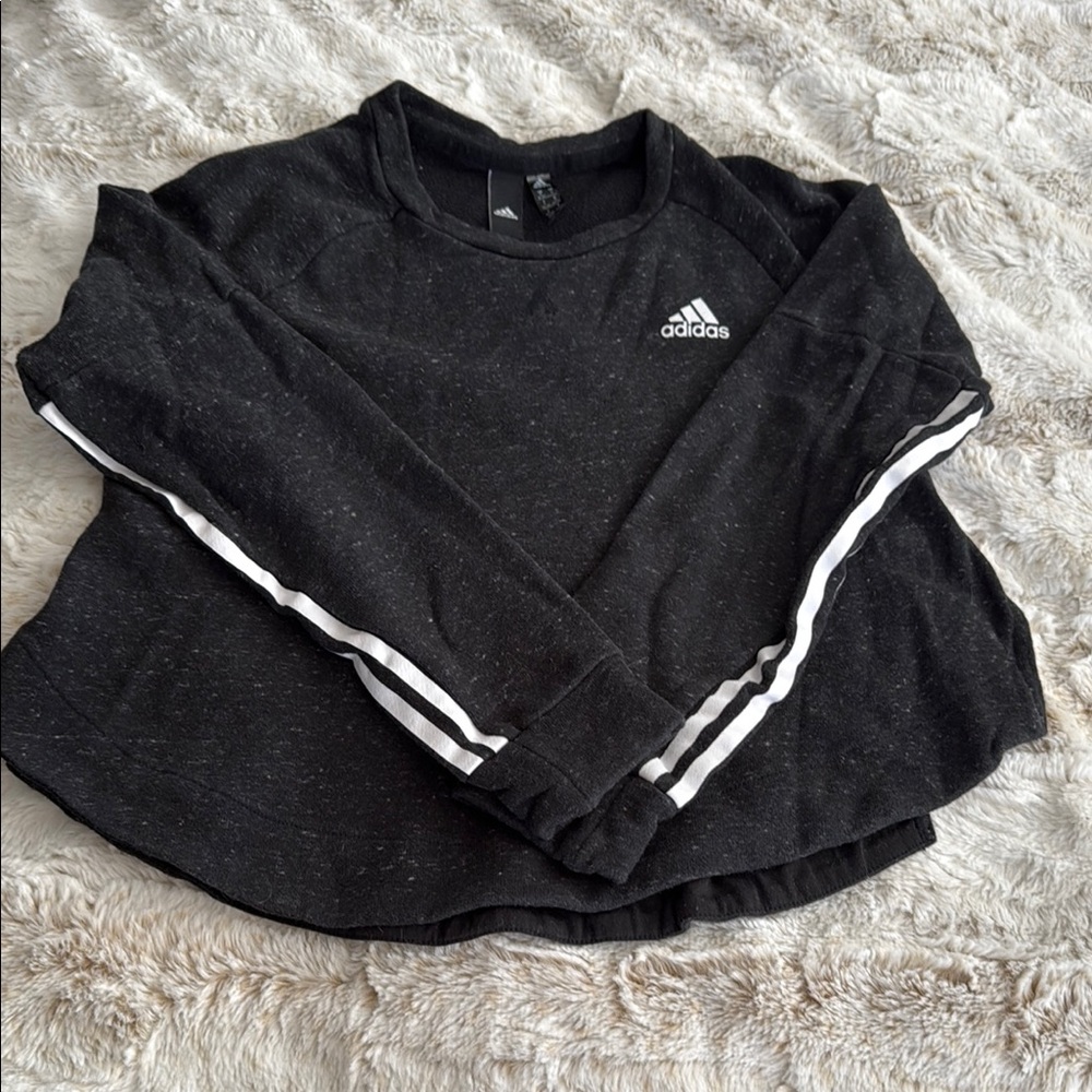 Adidas Black Sweatshirt with White Stripes